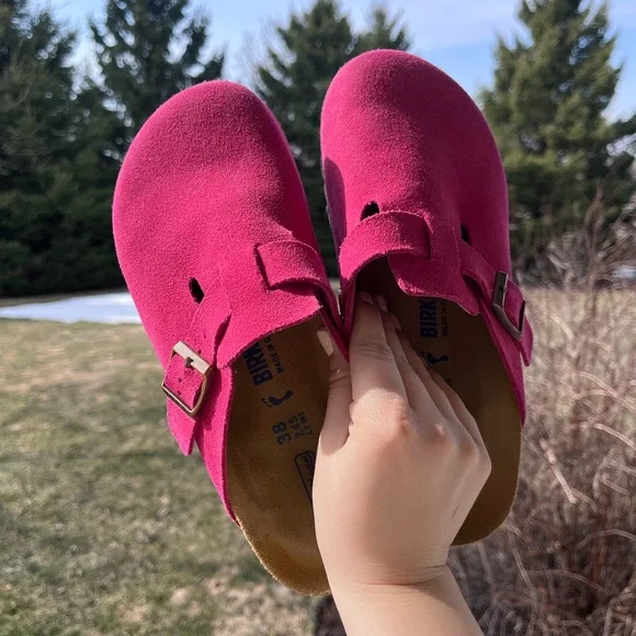 Birkenstock Boston fuchsia hot pink soft foot bed clog mules 38 7.5 shoes - Picture 5 of 11